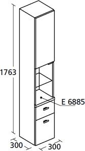 Шкаф-пенал Ideal Standard Connect E6849SO, американский дуб