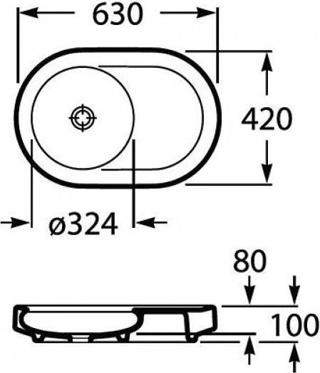 Раковина Roca Orbita 327223000 63 см