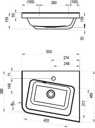 Мебель для ванной Ravak SD 10° 55 тёмный орех R