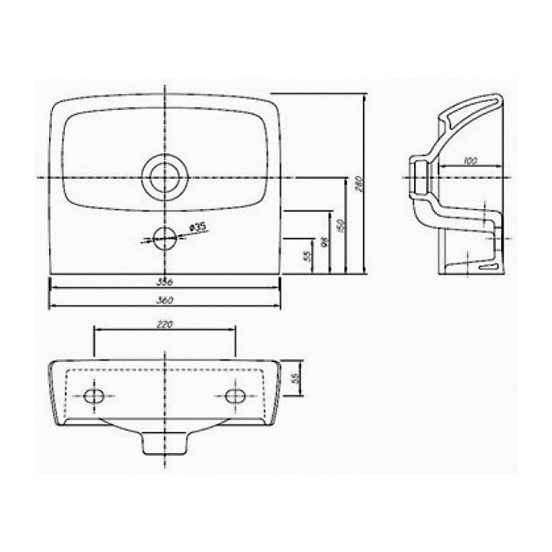 Раковина 36 см IFO Special RP710113600