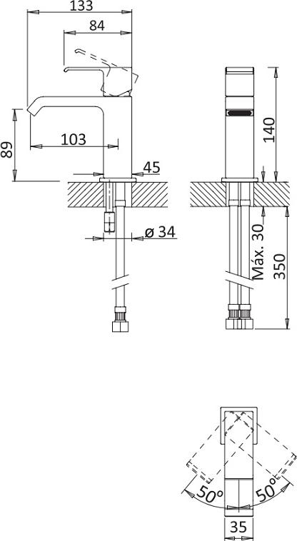 Смеситель для раковины Cezares PORTA-LS1-01-W0, хром