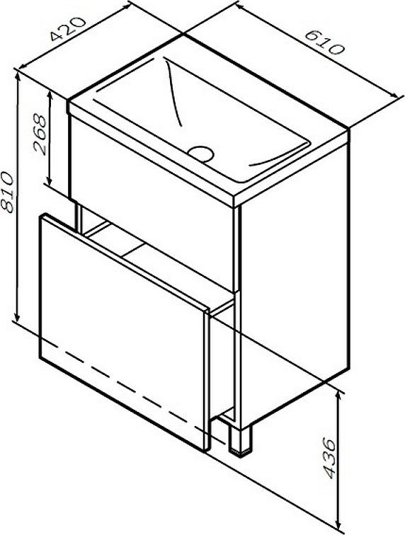 Тумба с раковиной AM.PM Gem M90-FSX0602-WC0602WG, белый