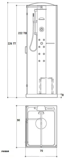 Душевая кабина Jacuzzi Play 9547-181A Sx/Dx