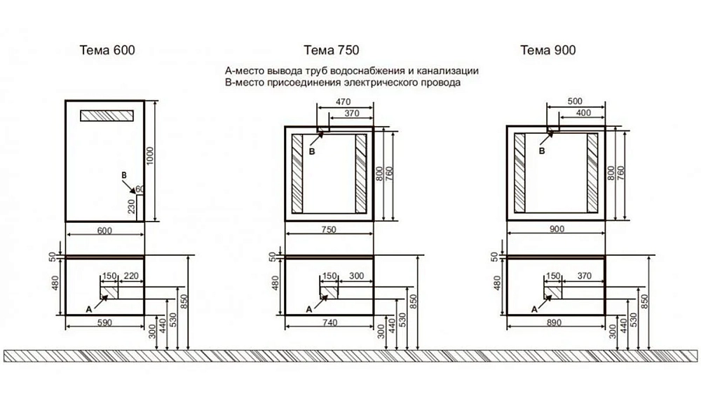 Тумба под раковину SanVit Тема ktemajd080 белый