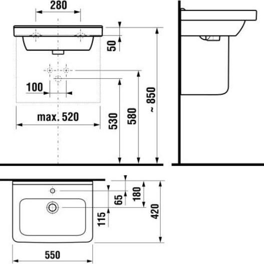 Раковина Jika Cubito 55 1042.2