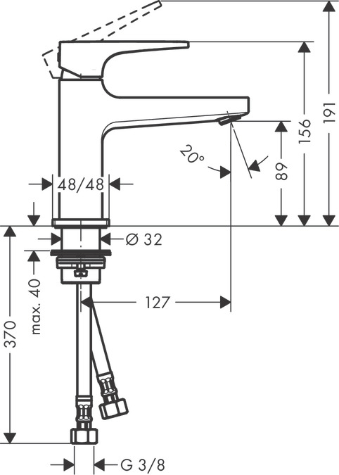 Смеситель для раковины Hansgrohe Metropol 32500700, белый матовый