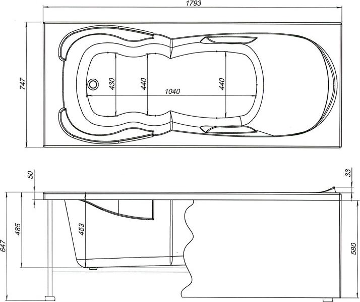 Акриловая ванна Aquanet Viola 180х75 00205356