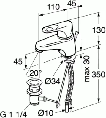 Смеситель для раковины Gustavsberg Nordic 41213641