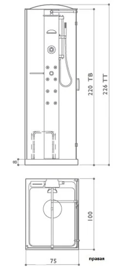 Душевая кабина Jacuzzi Play 9547-177A Sx/9547-178A Dx