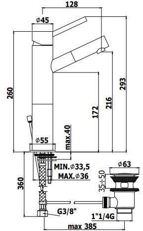 Смеситель для раковины Paffoni Birillo BI071CR93 хром