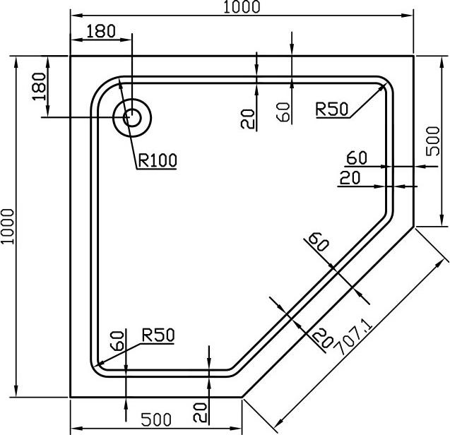 Душевой поддон Vincea 100x100 VST-2AP-1010, белый