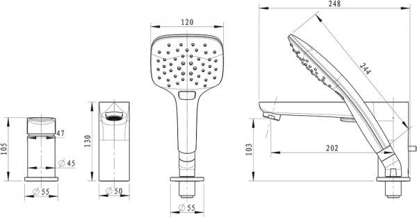 Смеситель встраиваемый Bravat Iguassu F5173218CP-1-RUS