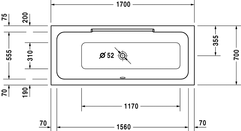 Акриловая ванна Duravit Durastyle 170x70 700294