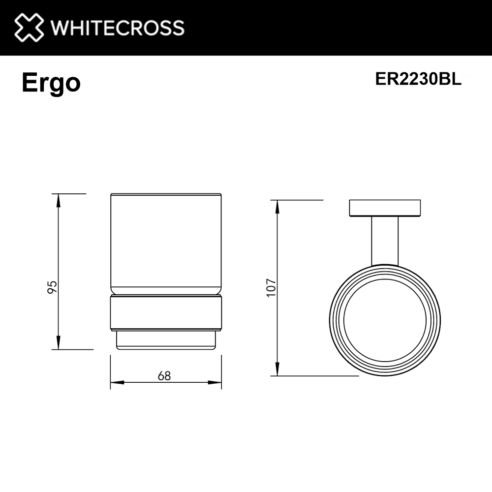 Стакан подвесной Whitecross Ergo ER2230BL черный матовый