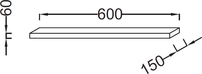 Настенная полка 60 см Jacob Delafon Parallel EB500-N14, серый антрацит