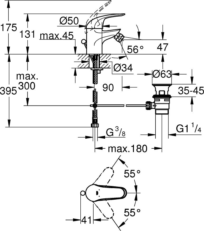 Смеситель для биде Grohe Euroeco 23263000