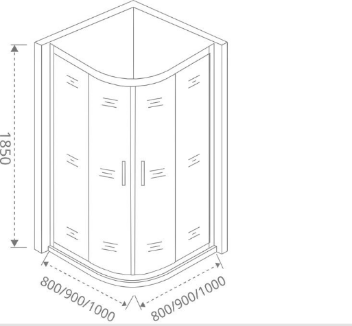 Душевой уголок 90х90 см Good Door Infinity R-90-W-CH ИН00061 стекло с рисунком волна