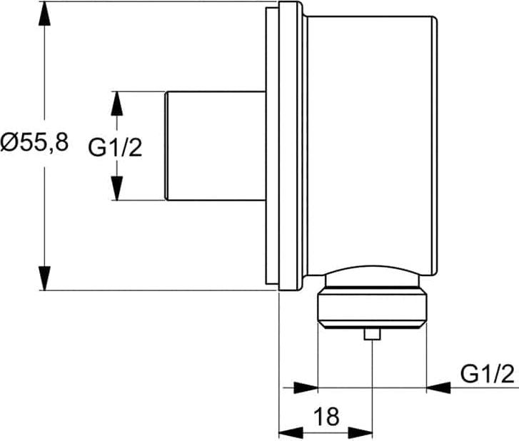 Шланговое подсоединение Ideal Standard IdealRain B9448AA, хром