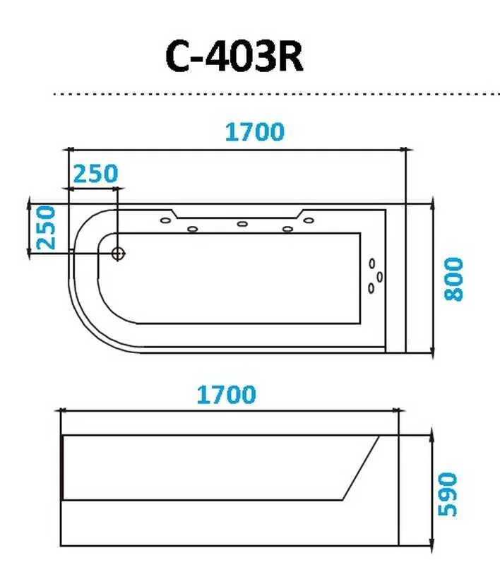 Акриловая ванна Cerutti Spa C-403R