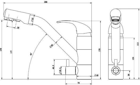 Комплект кухонная мойка Paulmark Gelegen PM404800-BL чёрный + смеситель Paulmark Hessen He213017-308