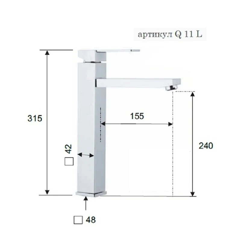 Смеситель для раковины Remer Qubika Q11L хром