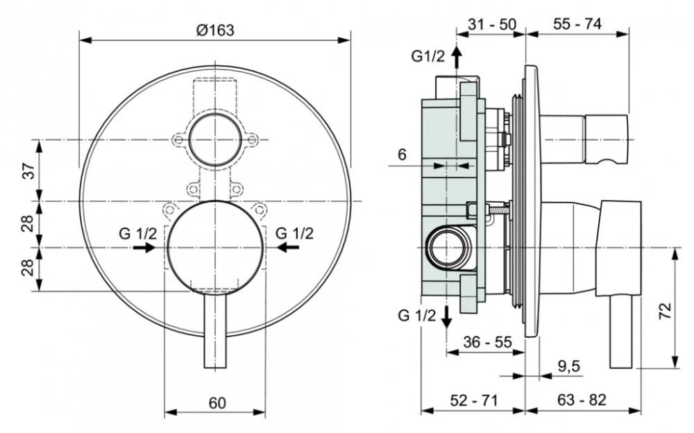 Смеситель для ванны с душем Ideal Standard Ceraline A6939AA хром