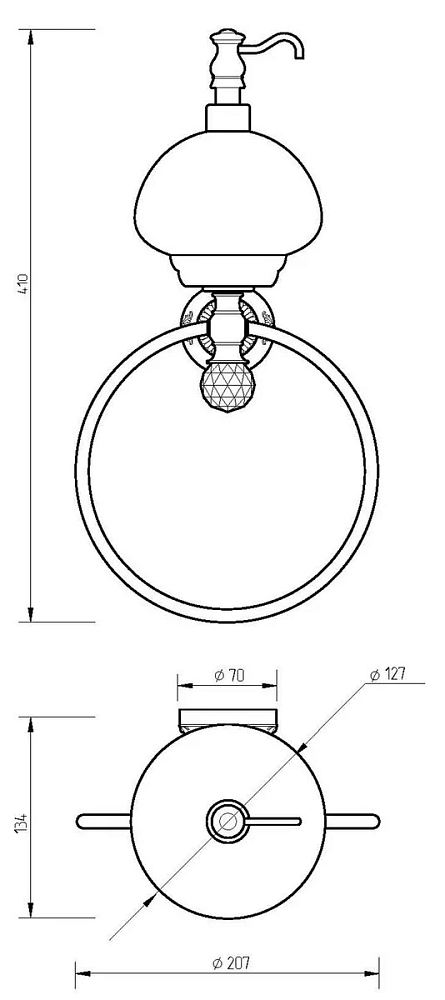 Дозатор для жидкого мыла Migliore Cristalia Swarovski 16801 хром