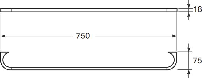 Полотенцедержатель 75 см Armani / Roca Baia 7.8172.7.000.1, хром