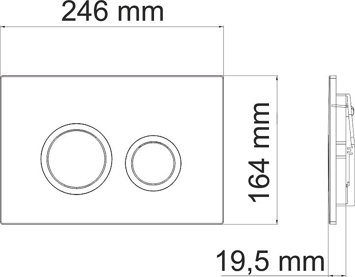 Инсталляция для унитаза WasserKRAFT Aller 10TLT.010.ME.PB01 с клавишей смыва черный глянец