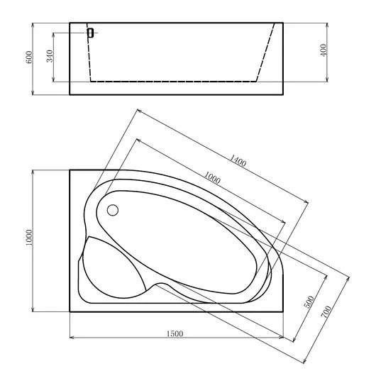 Акриловая ванна Gemy G9009 B R