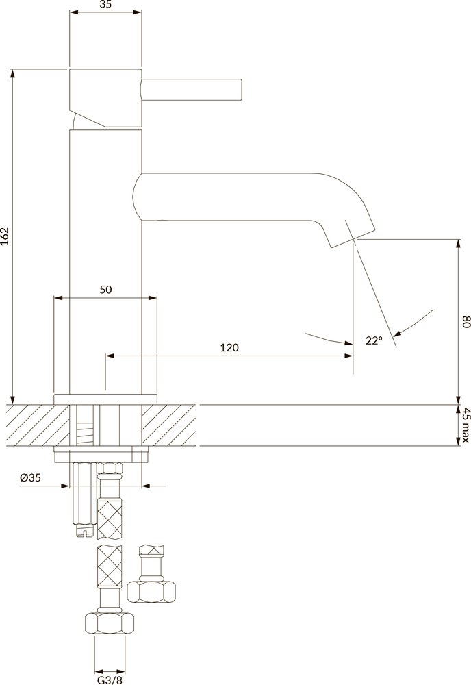 Смеситель для раковины Omnires Y Y1210NGR, графит