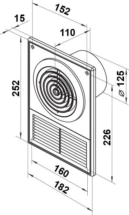 Вытяжной вентилятор Vents 125 Ф