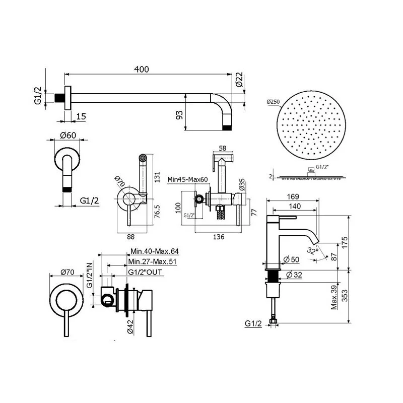 Смеситель для душа Plumberia Selection Ixo KITZXO01GR53 черный