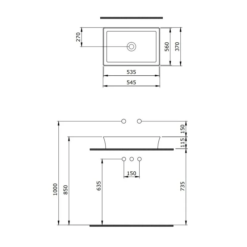 Раковина накладная Berges Ego SL 181209 белый