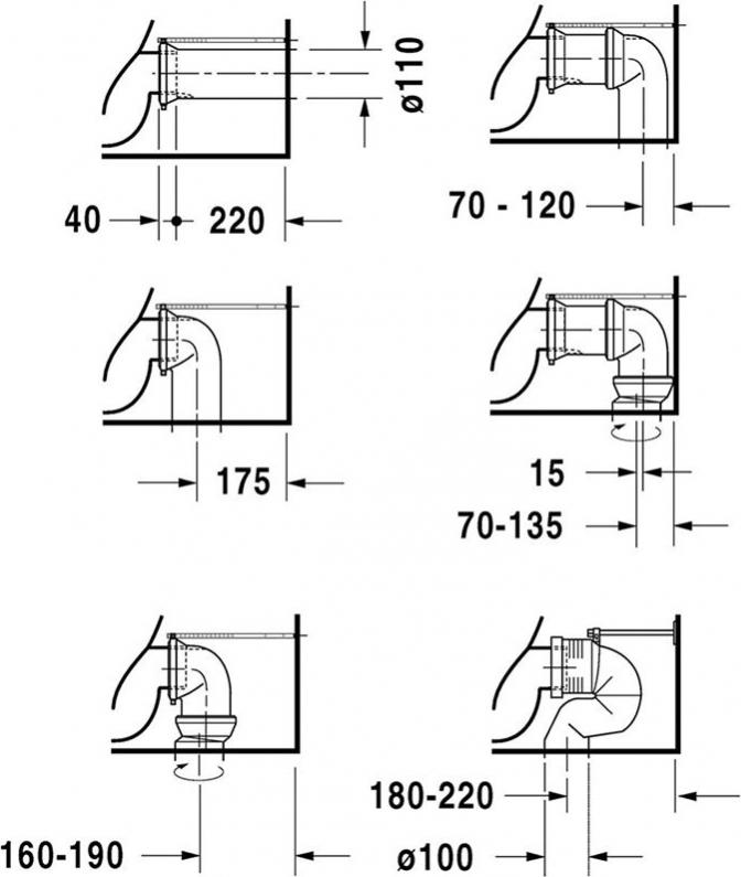 Напольный унитаз Duravit Starck-1 0233090064 с бачком 8727000005