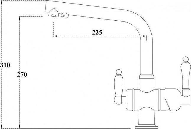 Смеситель Zorg Sanitary ZR 328 YF КВАРЦ для кухонной мойки