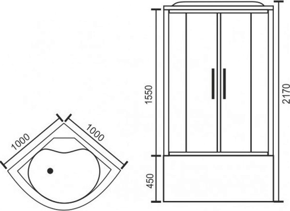 Душевая кабина 100х100 см Royal Bath ВК RB100BK6-WC стекло матовое