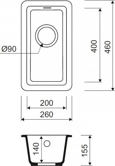 Кухонная мойка Iddis Tanto TU1B261i87, черный