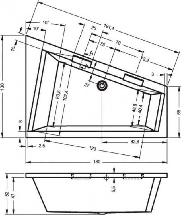 Акриловая ванна Riho Doppio 180х130 L B034001005