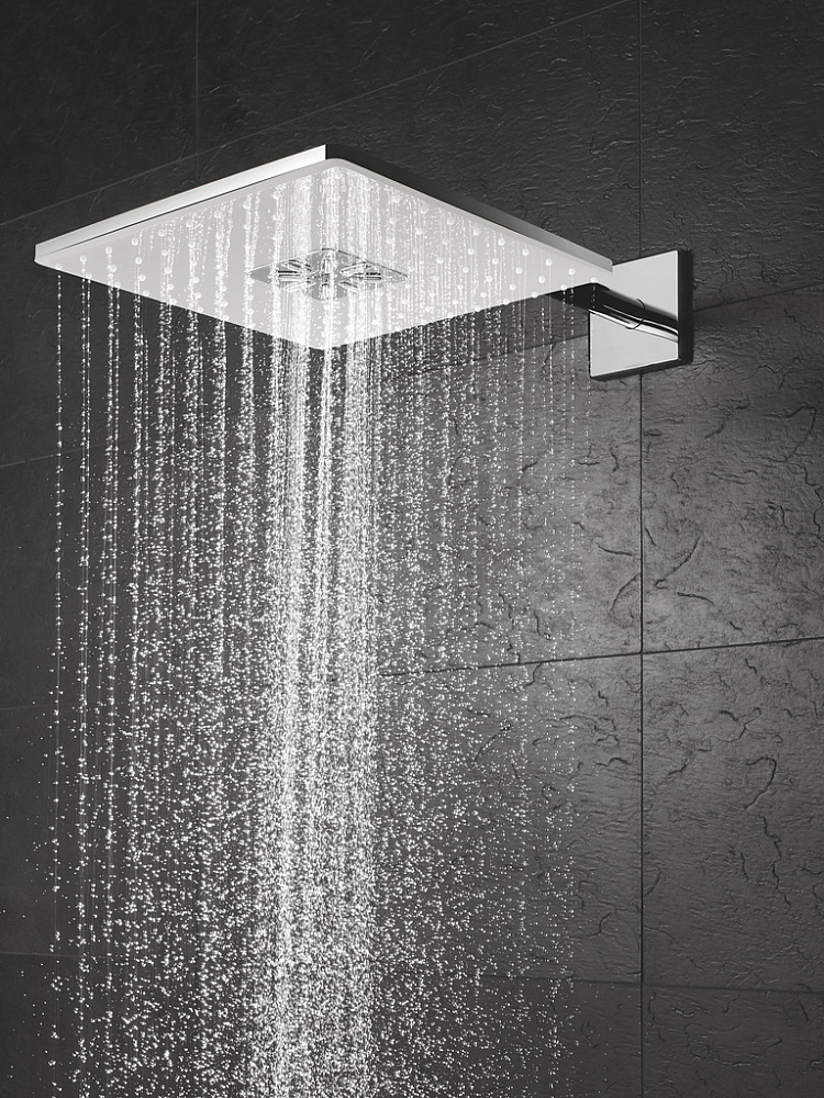 Верхний душ Grohe Rainshower SmartActive Cube 26479LS0 с кронштейном белая луна