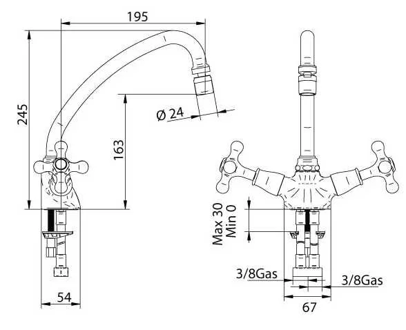 Смеситель для раковины Bandini Old England 803921KK18 золото