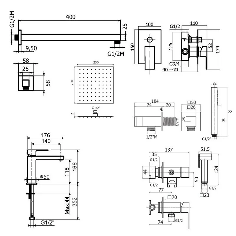 Смеситель для душа Plumberia Selection Tag KITZTG15NO53 черный