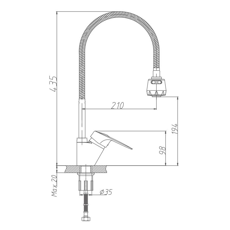 Смеситель для кухни Haiba HB4304-3 хром