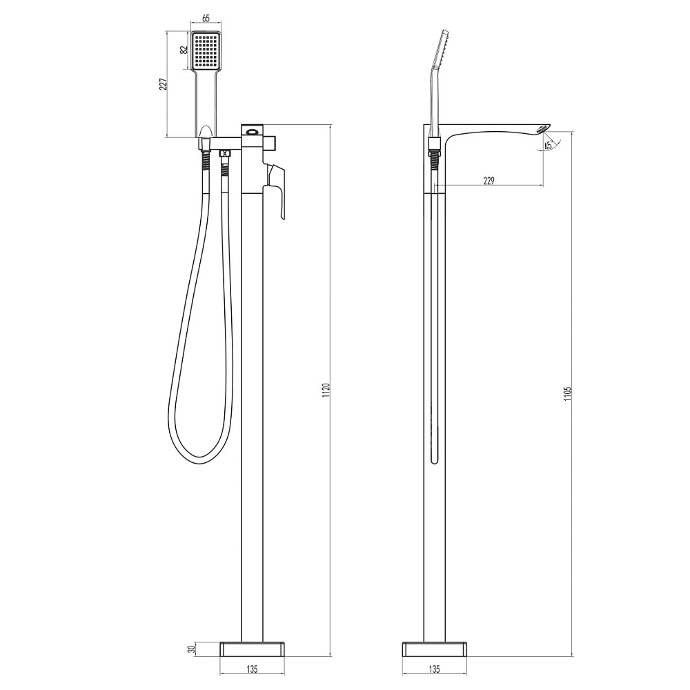 Смеситель для ванны Lemark Unit LM4544C хром