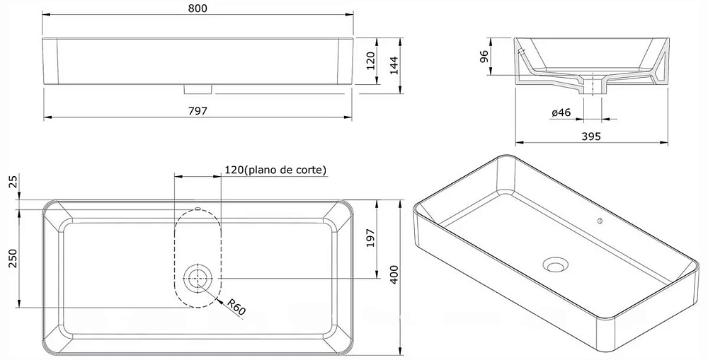 Раковина накладная Sanindusa Sanlife 136749004 белый