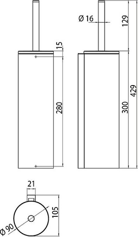 Ершик для унитаза Emco System2 3515 001 02, хром