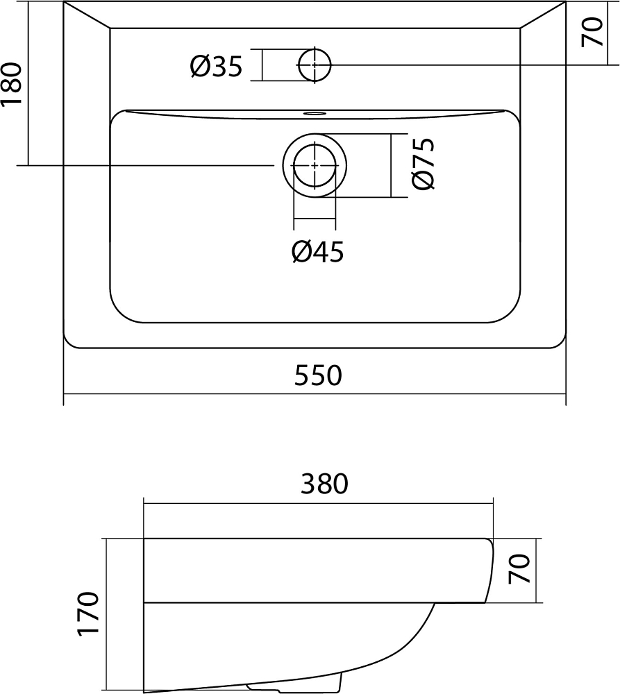 Раковина Santek Тигода 1WH302127 55 см.