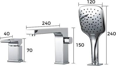 Смеситель на борт ванны Gappo G18 G1118