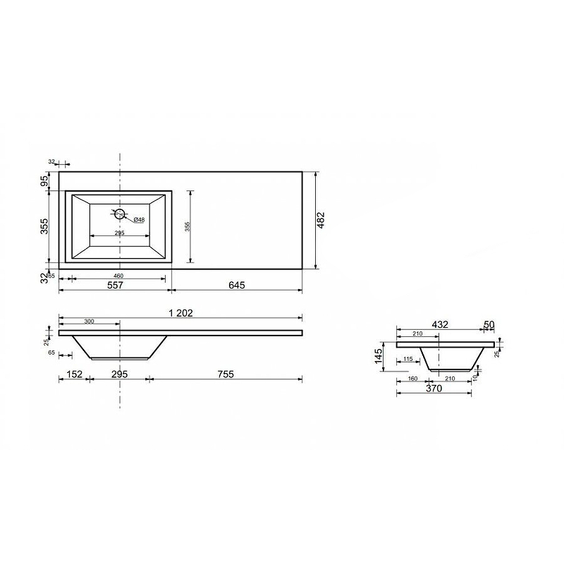 Раковина Style Line Estetus Даллас 120 СС-00002388, левая