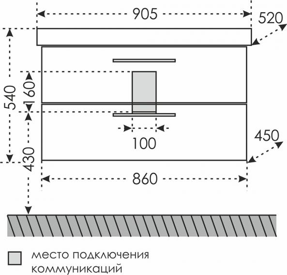 Тумба под раковину СанТа Омега 207049 86 см белый